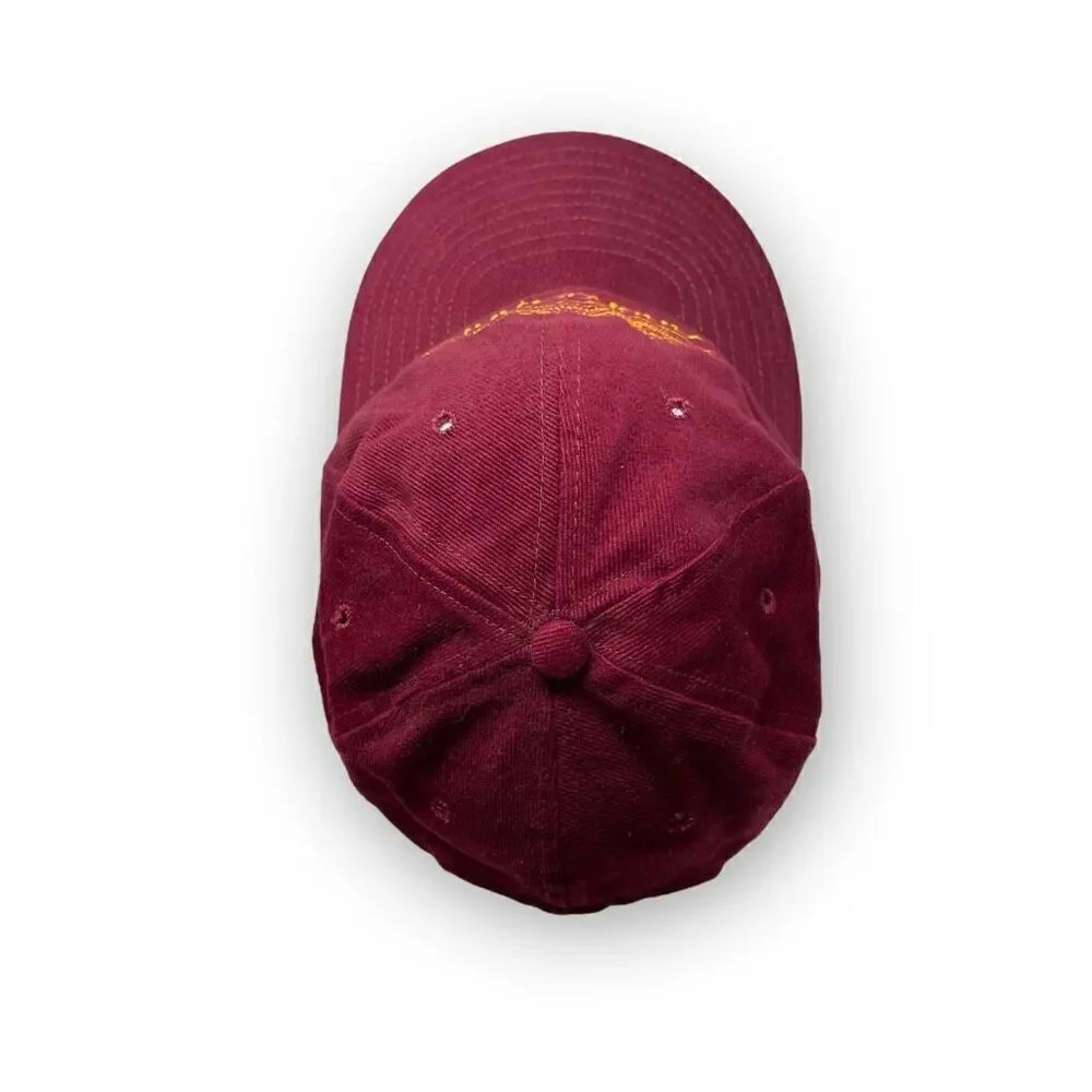 Vintage Ambrosiana Made in USA SnapBack Hat Cap Maroon Yellow Embroidery OSFM